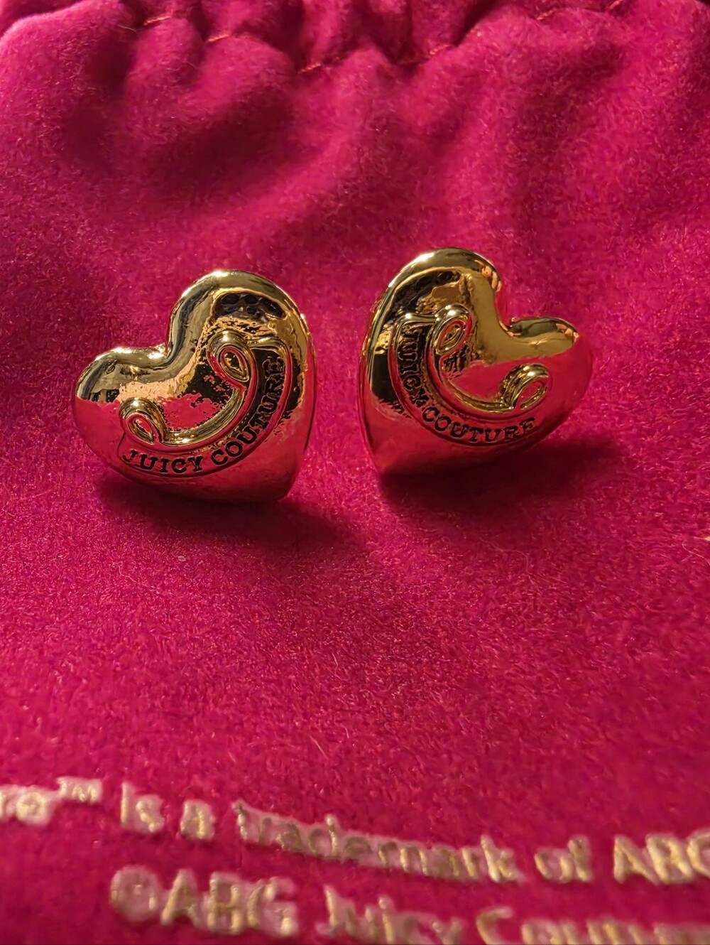 Juicy Couture Gold Heart Stud Earrings